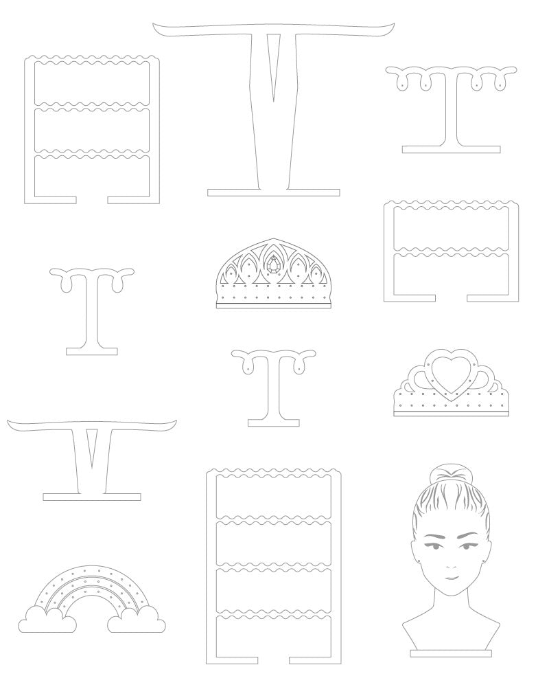 Présentoirs, supports ou porte-bijoux, accessoires...