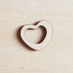 Lot de 6 pampilles à customiser COEUR en bois éco-responsable, fabriqué en France