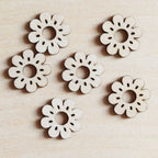 Lot de 6 pampilles à customiser FLEUR 8 PÉTALES AJOURÉS en bois éco-responsable, fabriqué en France