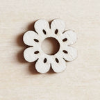 Lot de 6 pampilles à customiser FLEUR 8 PÉTALES AJOURÉS en bois éco-responsable, fabriqué en France