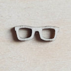 pampille paire de lunettes en bois brut