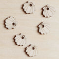 Lot de 6 pampilles à customiser COQUILLAGE en bois éco-responsable, fabriqué en France
