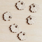 Lot de 6 pampilles à customiser COQUILLAGE en bois éco-responsable, fabriqué en France
