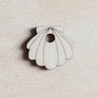 pampille coquillage en bois brut