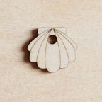 Lot de 6 pampilles à customiser COQUILLAGE en bois éco-responsable, fabriqué en France