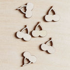 Lot de 6 pampilles à customiser CERISES en bois éco-responsable, fabriqué en France
