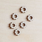Lot de 6 mini pampilles à customiser FLEUR 8 PÉTALES en bois éco-responsable, fabriqué en France