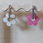 Lot de 6 pampilles à customiser FLEUR 5 PÉTALES GRAVÉS en bois éco-responsable, fabriqué en France