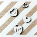 Lot de 6 mini pampilles à customiser COEUR en bois éco-responsable, fabriqué en France