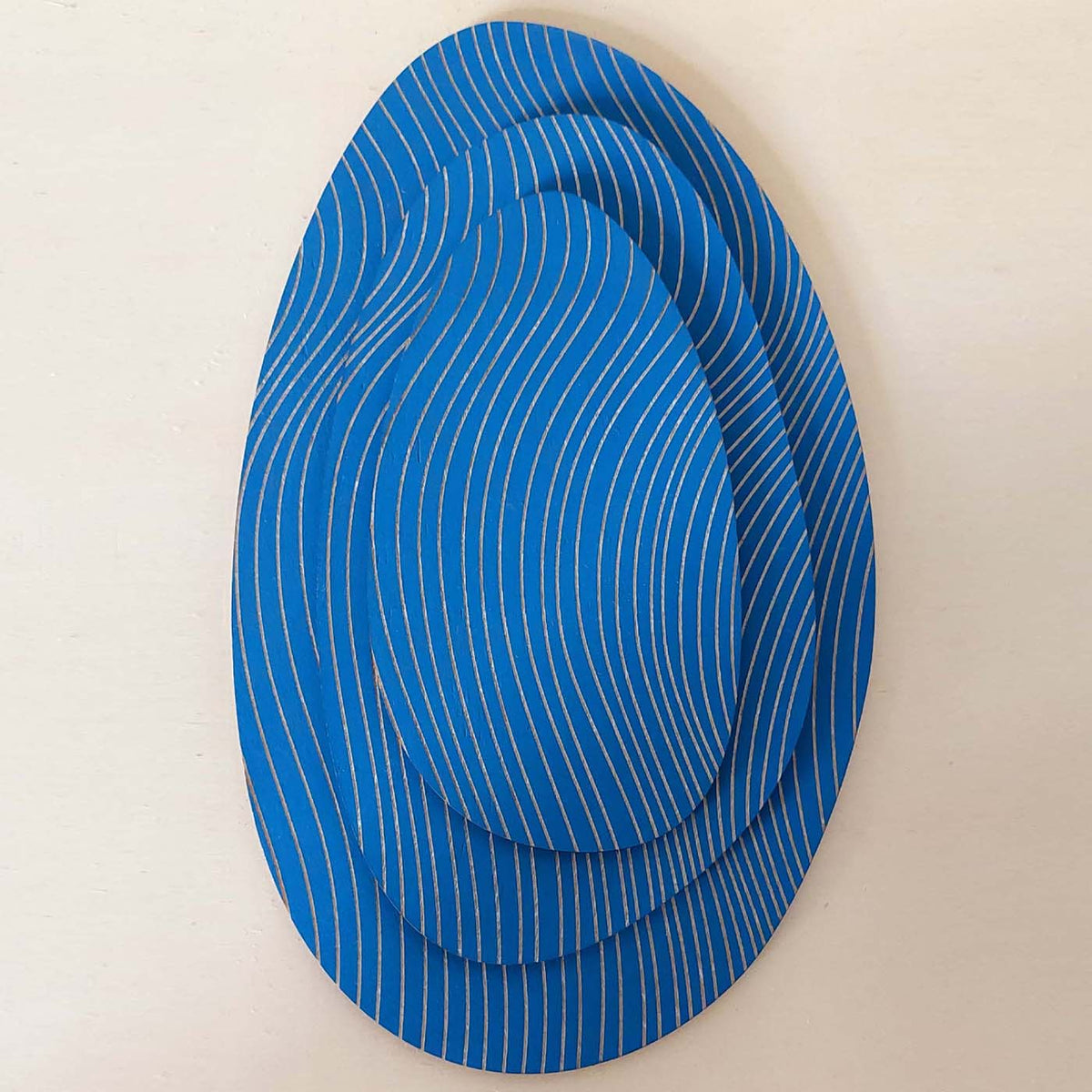 Lot de 3 plateaux bijoux et accessoires ZEN BLEU INTENSE en bois éco-responsable, fabriqués en France