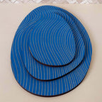 Plateau bijoux et accessoires ZEN M BLEU INTENSE en bois éco-responsable, fabriqué en France