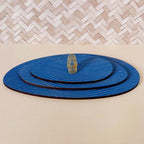 Lot de 3 plateaux bijoux et accessoires ZEN BLEU INTENSE en bois éco-responsable, fabriqués en France