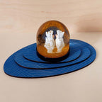 Lot de 3 plateaux bijoux et accessoires ZEN BLEU INTENSE en bois éco-responsable, fabriqués en France
