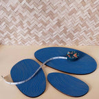 Lot de 3 plateaux bijoux et accessoires ZEN BLEU INTENSE en bois éco-responsable, fabriqués en France