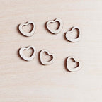 Lot de 6 mini pampilles à customiser COEUR en bois éco-responsable, fabriqué en France