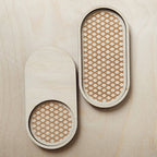 boudoir plateaux vide-poches ovales en bois pour bijoux et petits accessoires La Famille Design