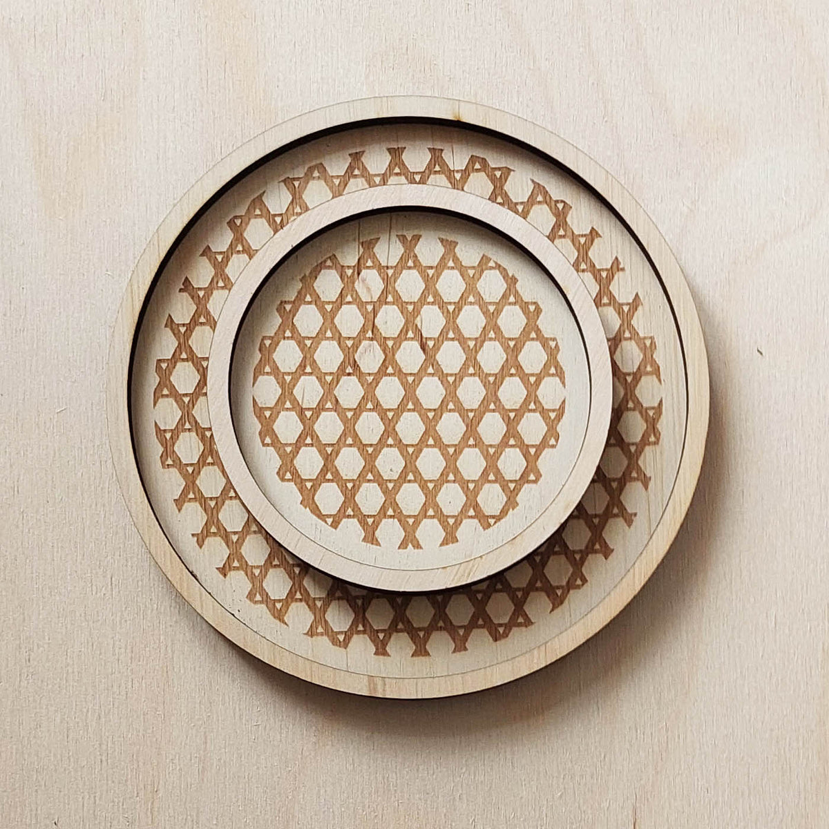 boudoir plateaux vide-poches ronds taille S et L en bois La Famille Design