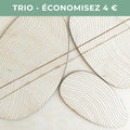 Lot de 3 plateaux bijoux et accessoires ZEN en bois éco-responsable, fabriqués en France