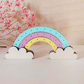 Présentoir 13 paires de boucles d'oreilles enfants ARC-EN-CIEL en bois éco-responsable, fabriqué en France