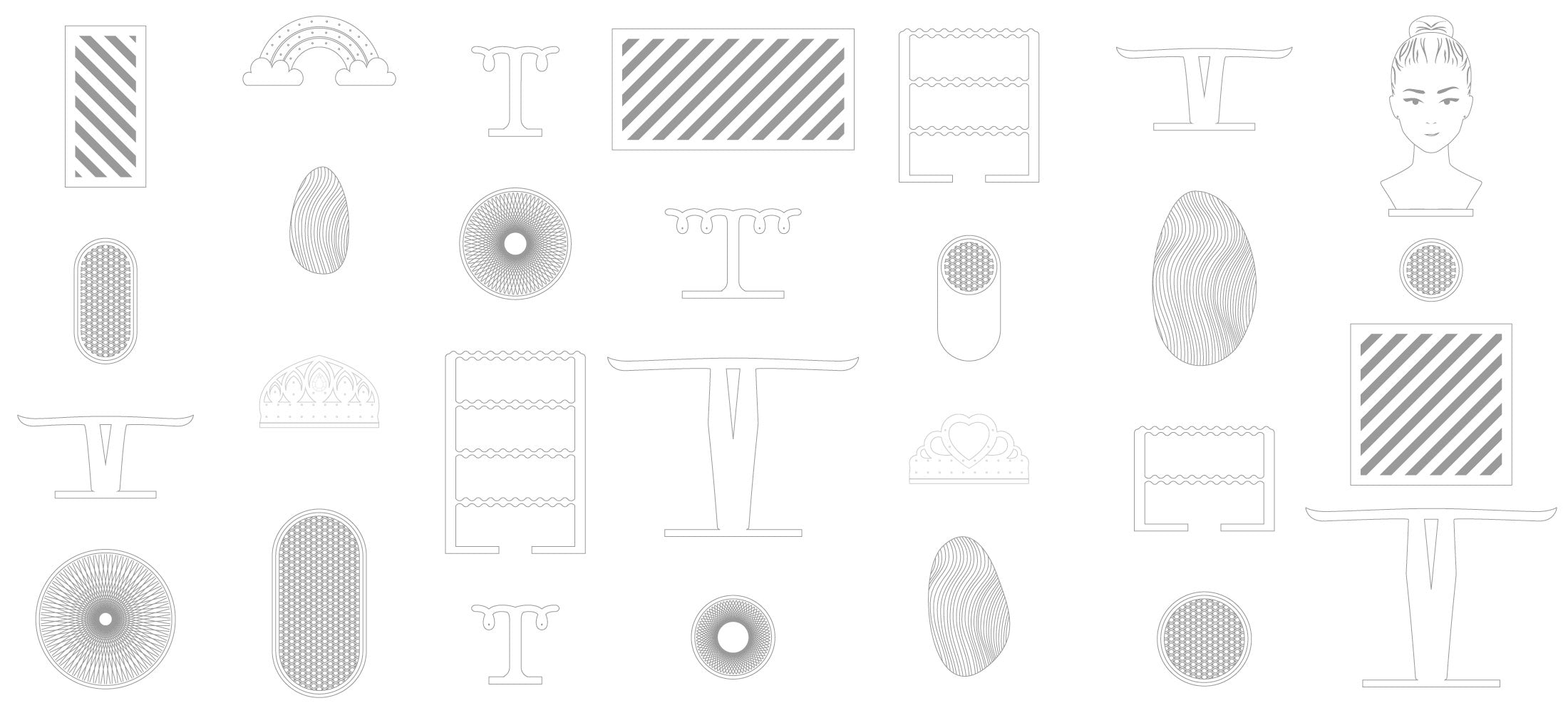 dessins design produits présentoirs plateaux La Famille Design