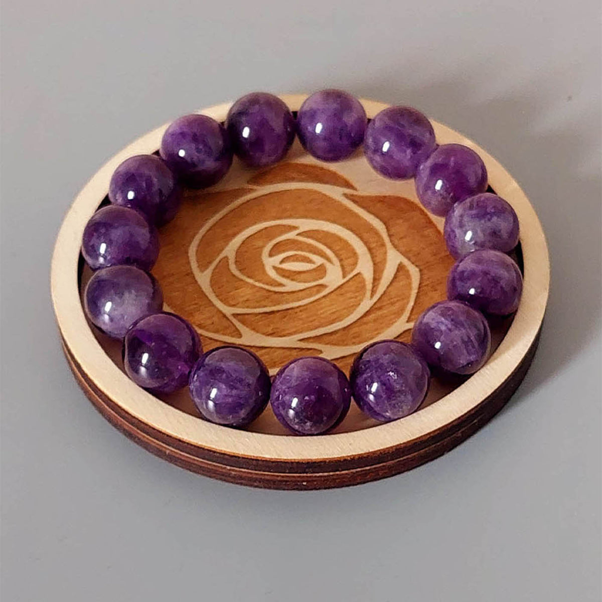 Plateau vide-poche bijoux et accessoires BOUDOIR R ROSE rond en bois éco-responsable, fabriqué en France