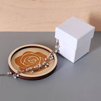 Plateau vide-poche bijoux et accessoires BOUDOIR R ROSE rond en bois éco-responsable, fabriqué en France