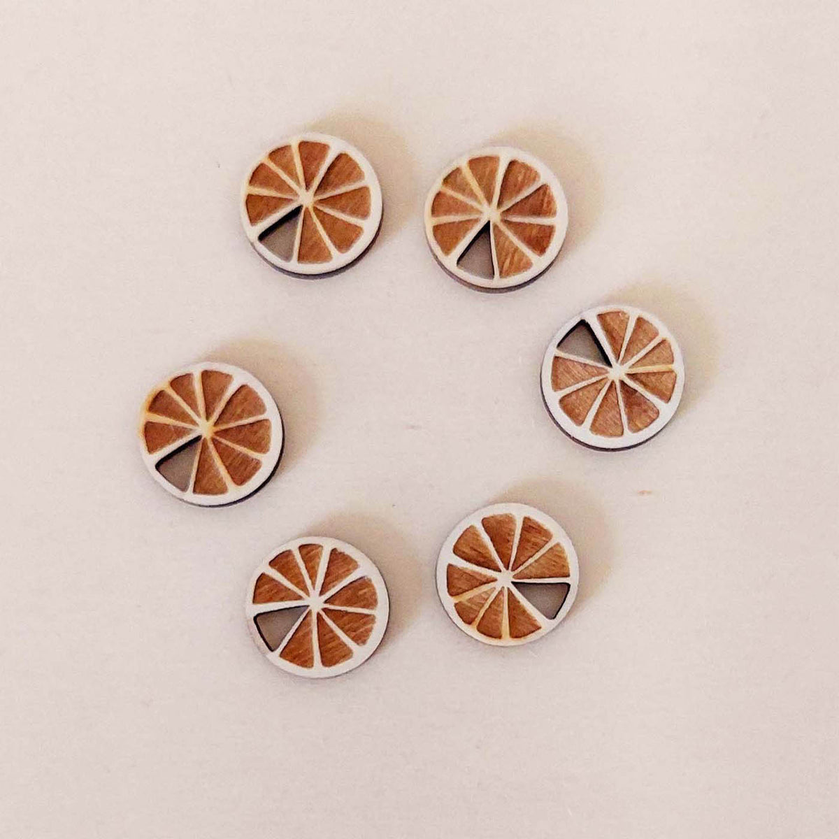 Lot de 6 pampilles à customiser RONDELLE CITRON en bois éco-responsable, fabriqué en France