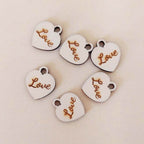 Lot de 6 pampilles à customiser COEUR CADENAS en bois éco-responsable, fabriqué en France