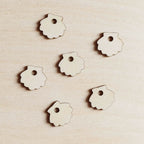 Lot de 6 pampilles à customiser COQUILLAGE en bois éco-responsable, fabriqué en France