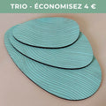 Lot de 3 plateaux bijoux et accessoires ZEN MENTHE en bois éco-responsable, fabriqués en France