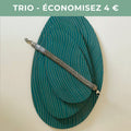 Lot de 3 plateaux bijoux et accessoires ZEN VERT EXOTIQUE en bois éco-responsable, fabriqués en France