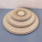 3 plateaux à bijoux superposés en bois gravé RAYON S, RAYON M, RAYON L