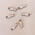 Lot de 6 pampilles à customiser POISSON en bois éco-responsable, fabriqué en France