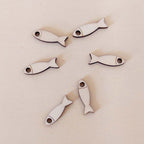 Lot de 6 pampilles à customiser POISSON en bois éco-responsable, fabriqué en France