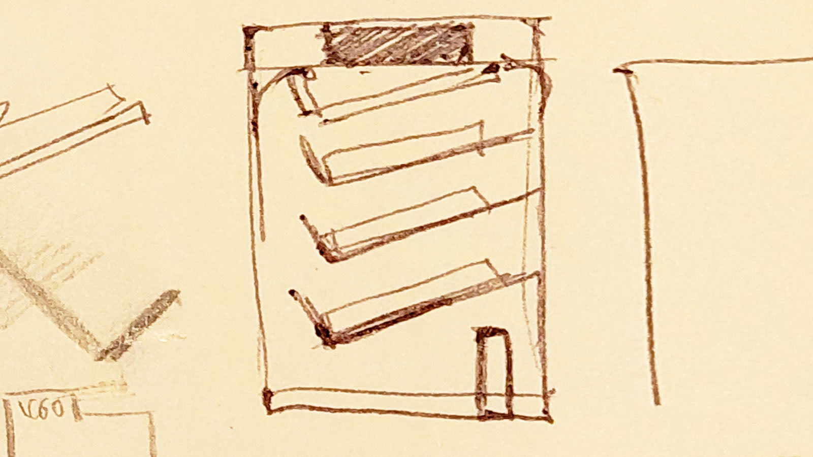croquis présentoir mascara en bois La Famille Design