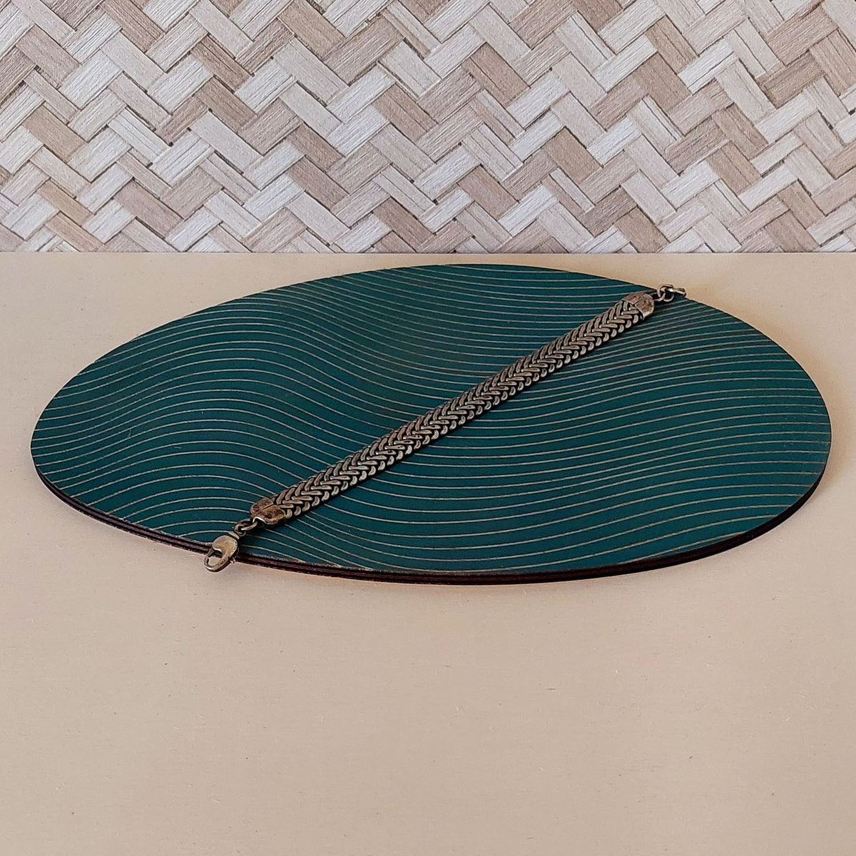 Lot de 3 plateaux bijoux et accessoires ZEN VERT EXOTIQUE en bois éco-responsable, fabriqués en France