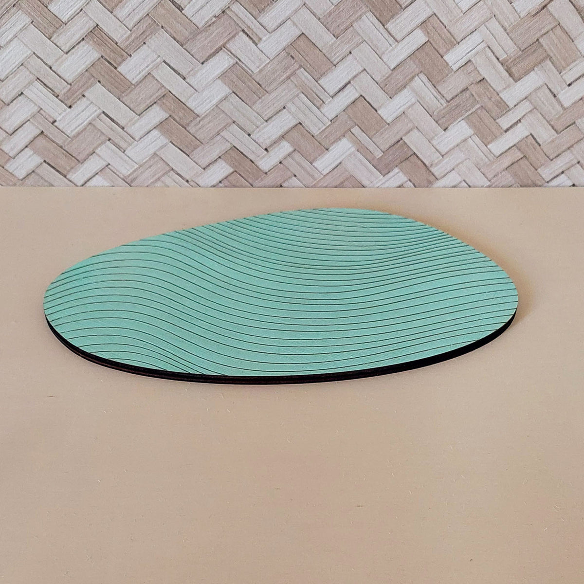 Plateau bijoux et accessoires ZEN M MENTHE en bois éco-responsable, fabriqué en France